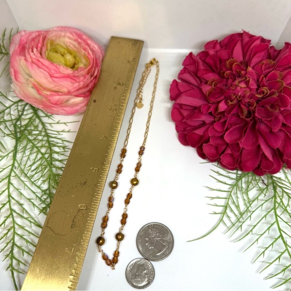 NEW⚜️Chocolate Freshwater Pearl Choker Hand Linked Necklace - Picture 5 of 5